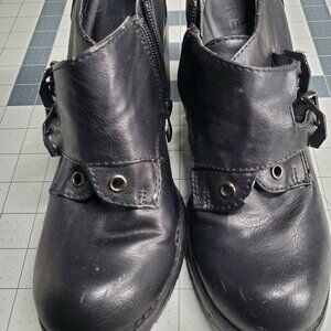 Report Black Chunky Heels with metal buckles Size 7